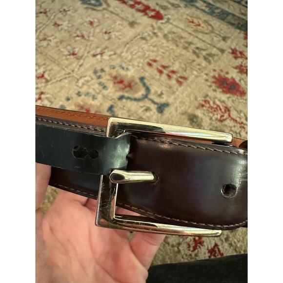 Brooks Brothers Brown Leather Buckle Closure Belt Size 40 - Picture 3 of 5